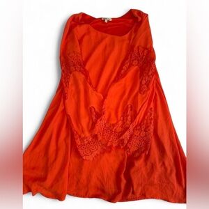 Charlotte Russe Vibrant Orange Lace Dress